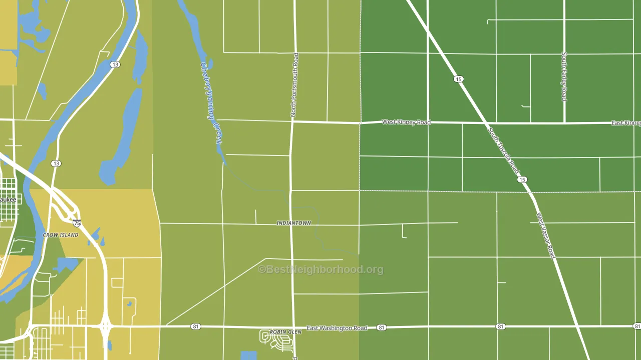 Indiantown, MI block-group voter-turnout map
