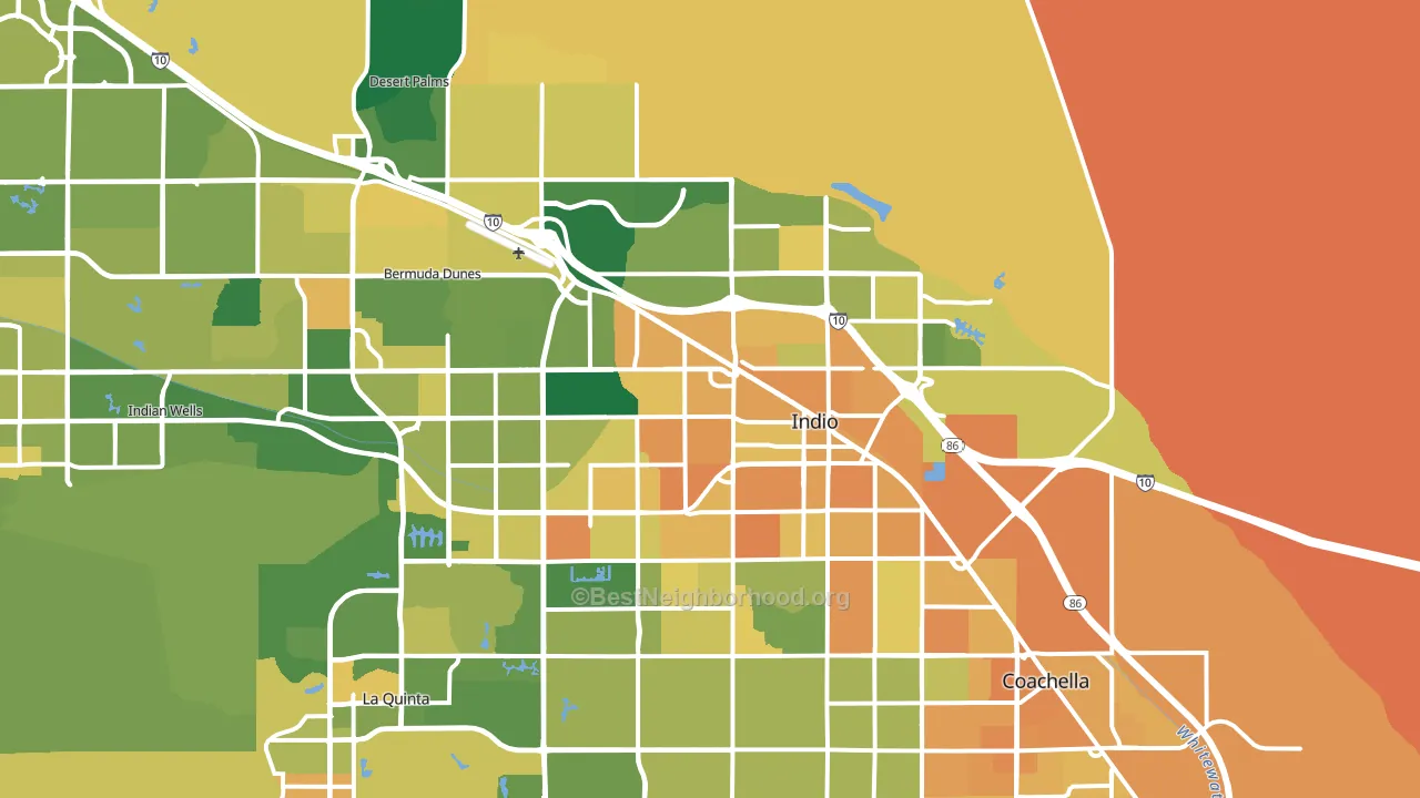 Indio, CA block-group voter-turnout map