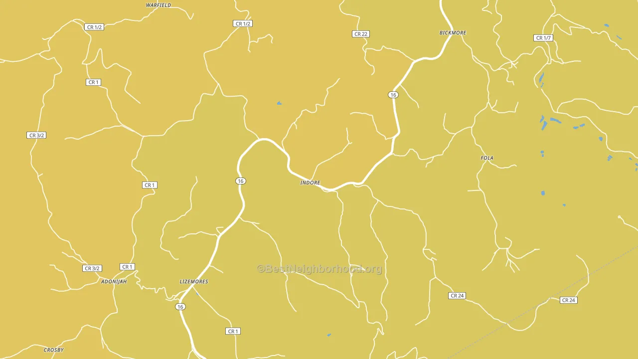 Indore, WV block-group voter-turnout map