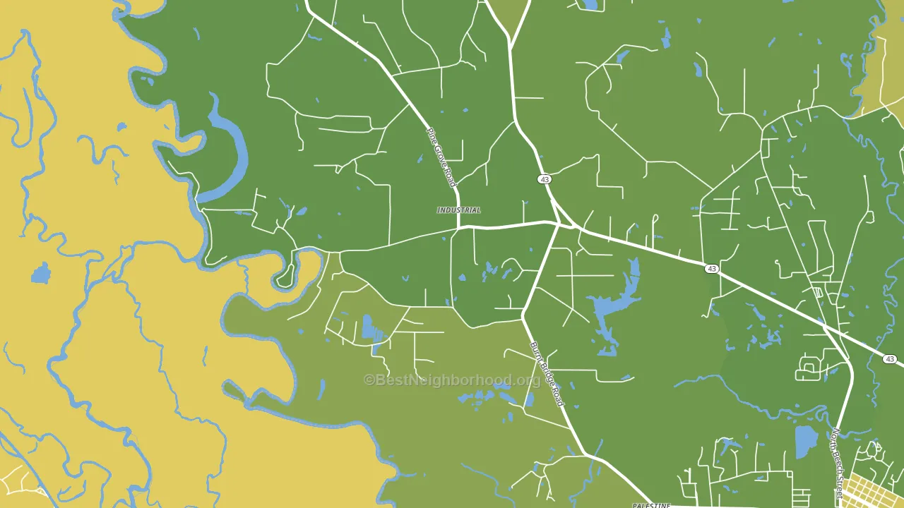 Industrial, MS block-group voter-turnout map