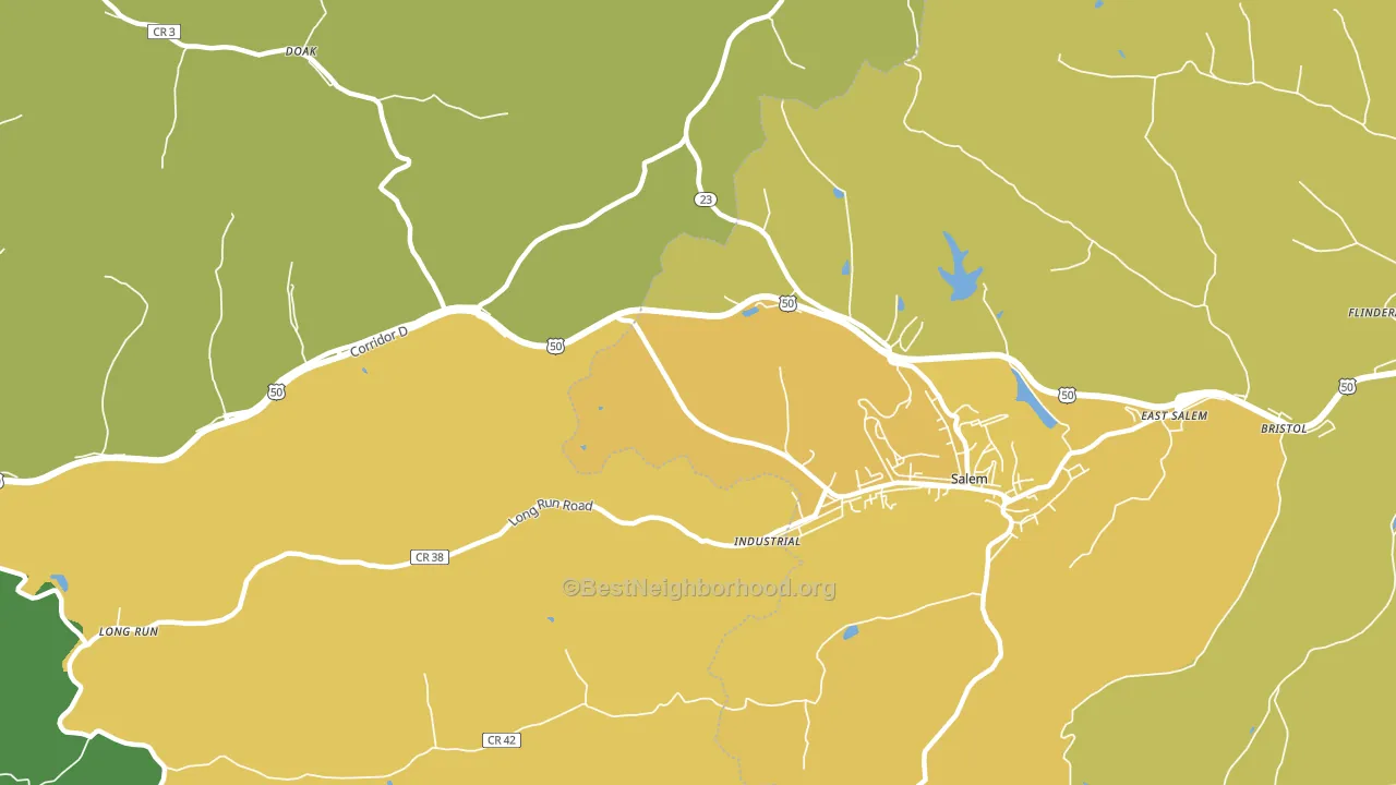 Industrial, WV block-group voter-turnout map