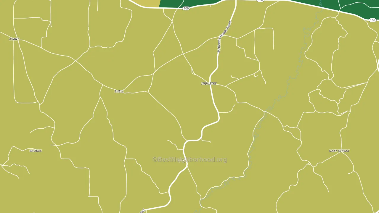 Industry, AL block-group voter-turnout map