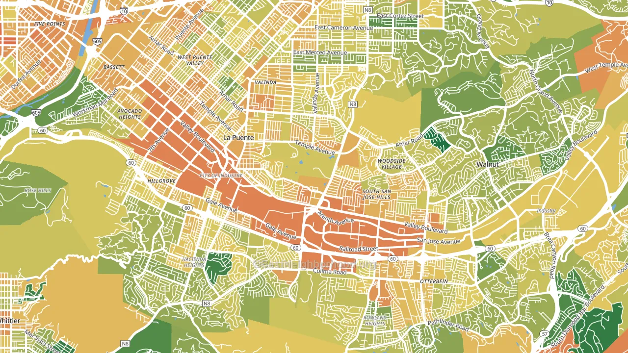 Industry, CA block-group voter-turnout map