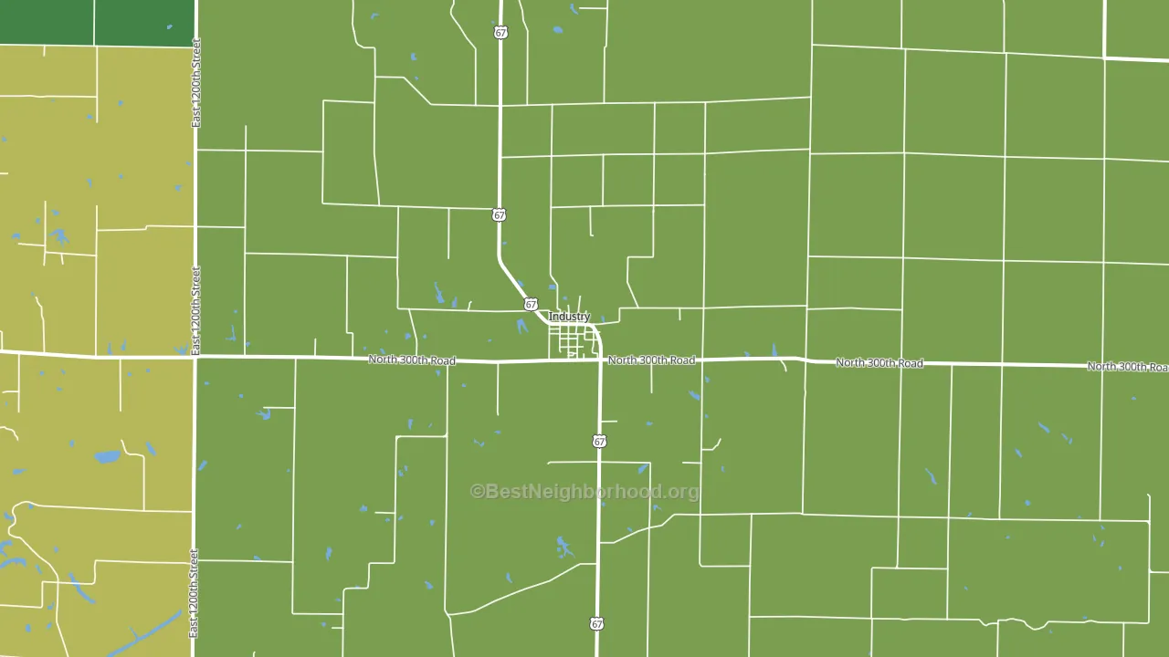 Industry, IL block-group voter-turnout map