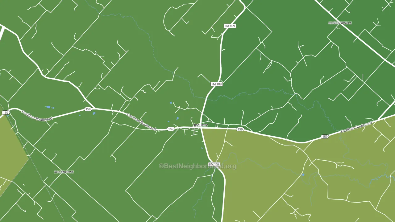 Industry, TX block-group voter-turnout map