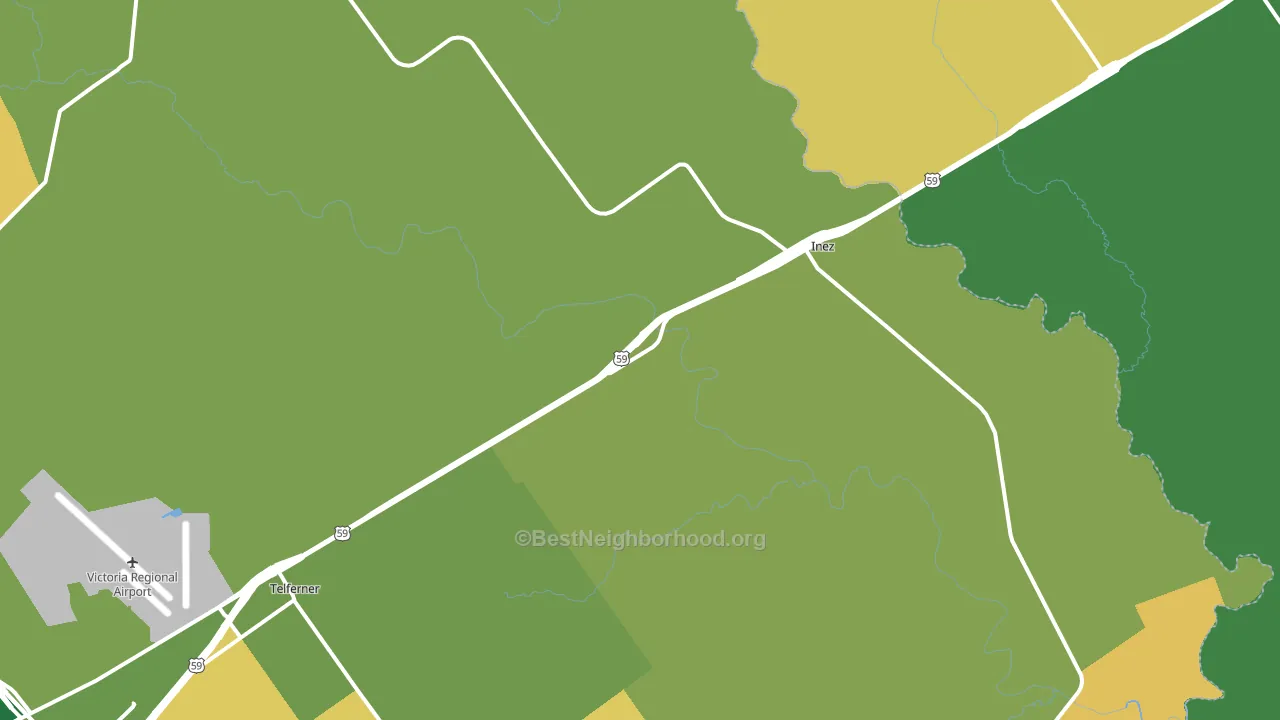 Inez, TX block-group voter-turnout map