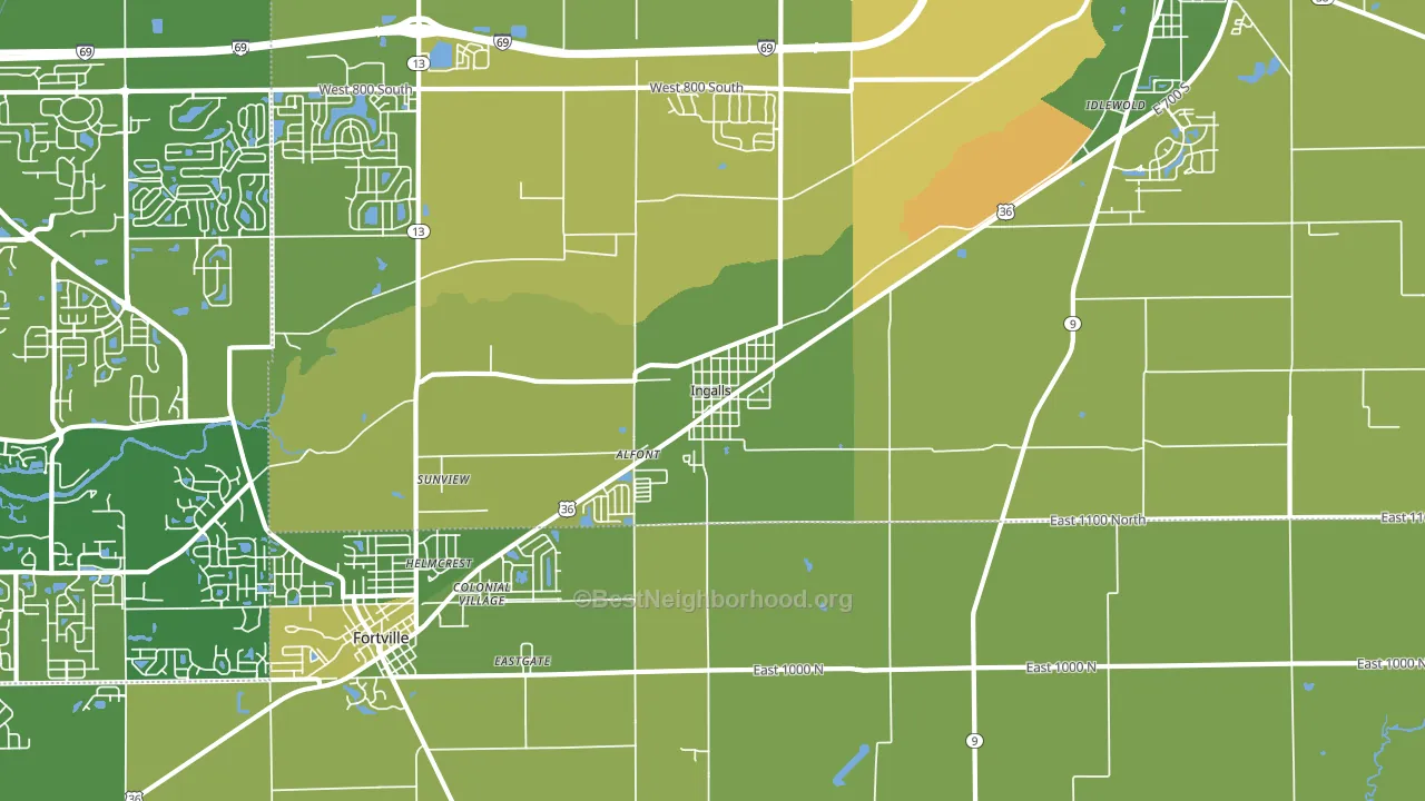 Ingalls, IN block-group voter-turnout map