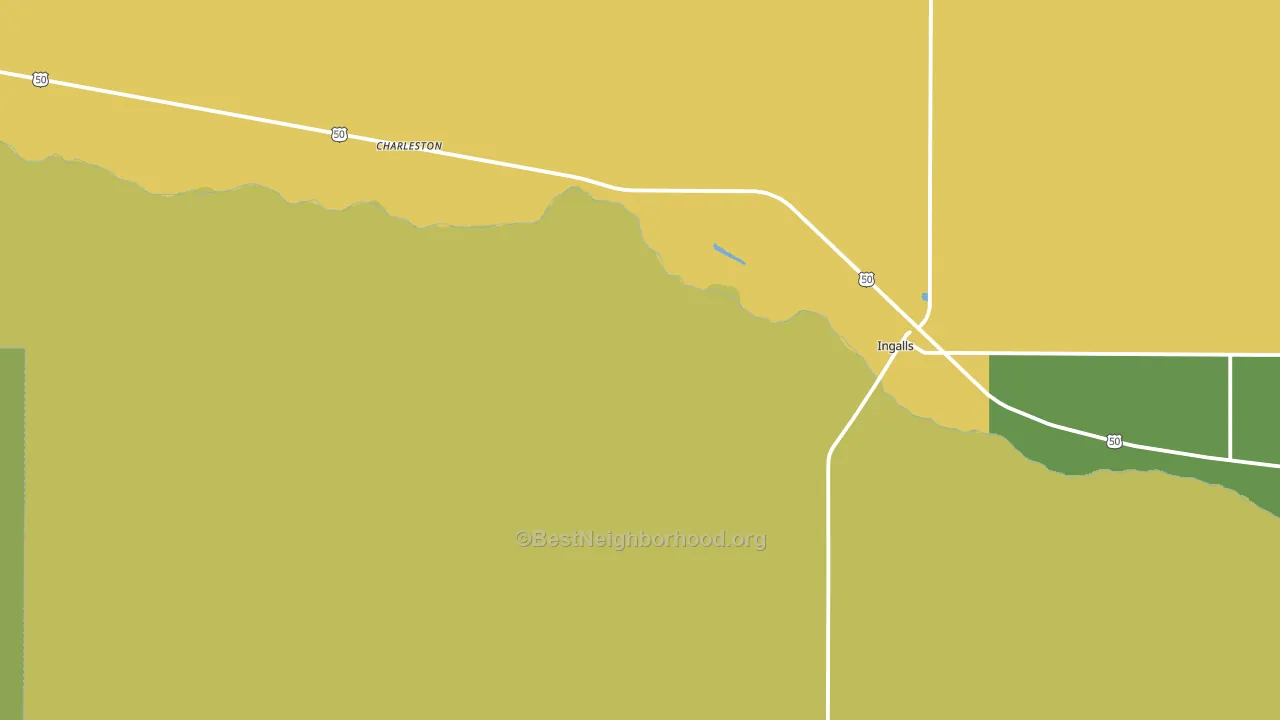 Ingalls, KS block-group voter-turnout map