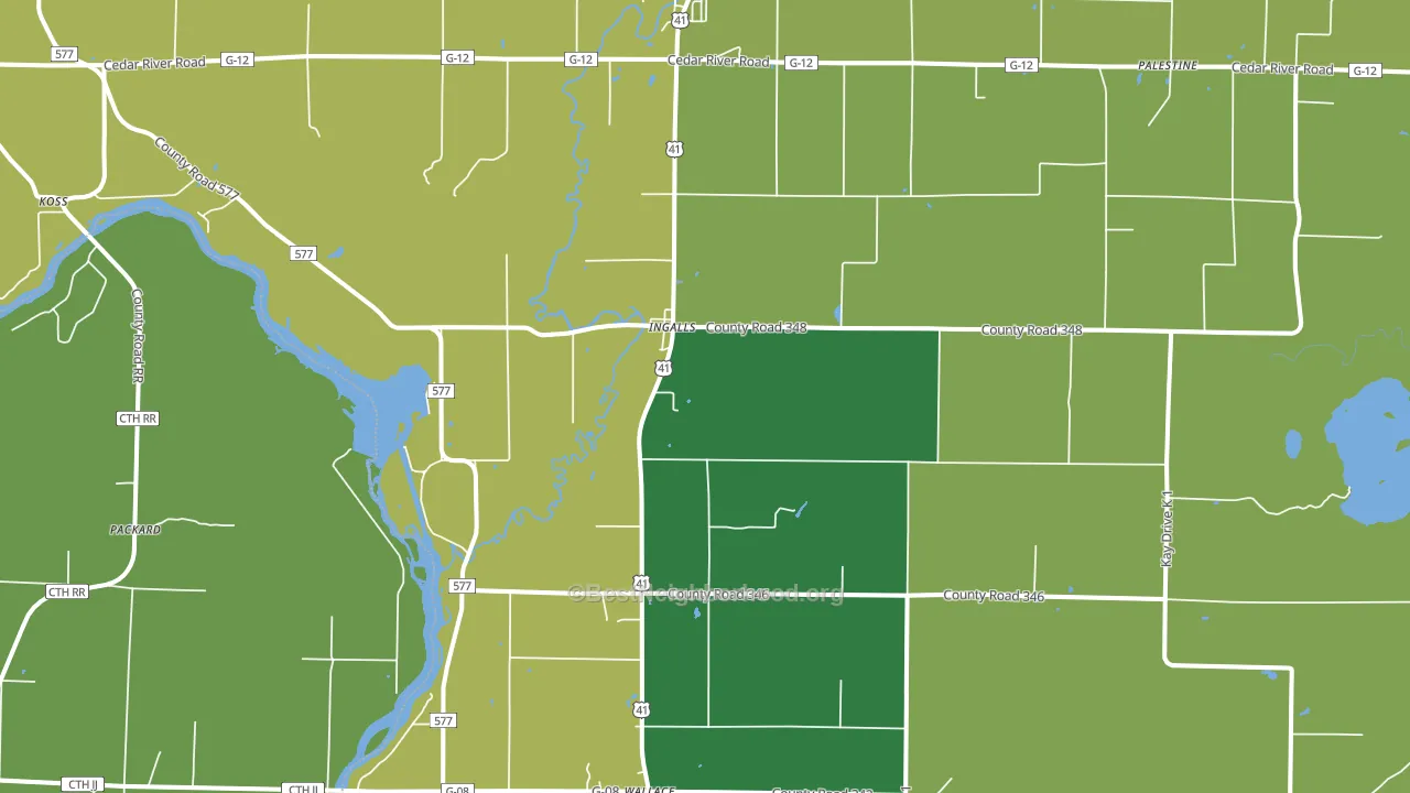 Ingalls, MI block-group voter-turnout map