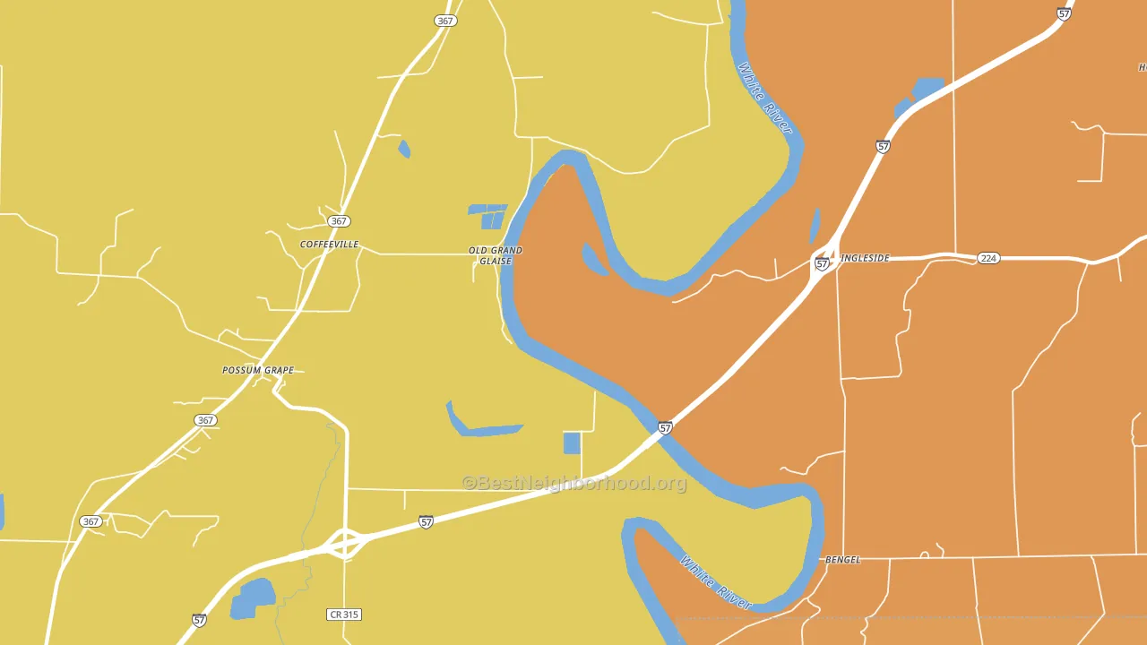 Ingleside, AR block-group voter-turnout map
