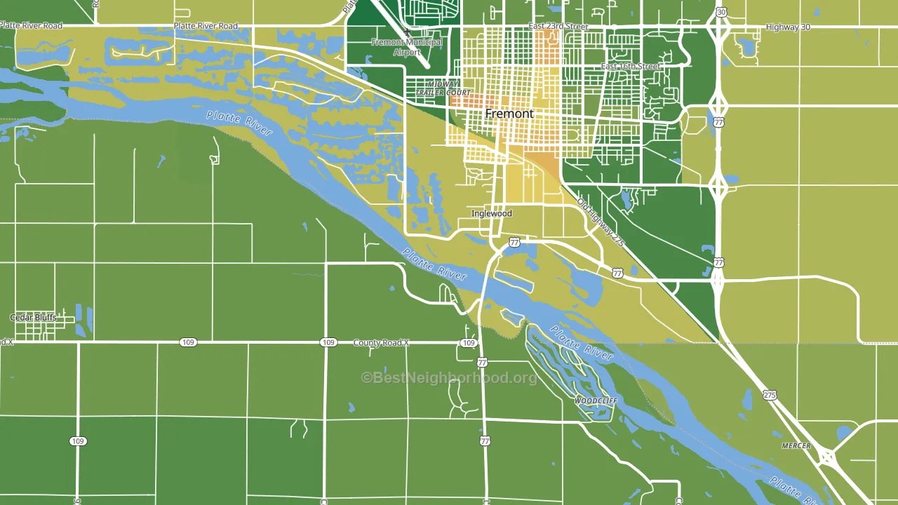 Inglewood, NE block-group voter-turnout map