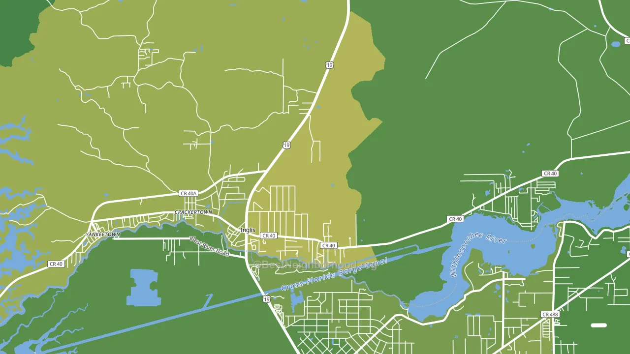 Inglis, FL block-group voter-turnout map
