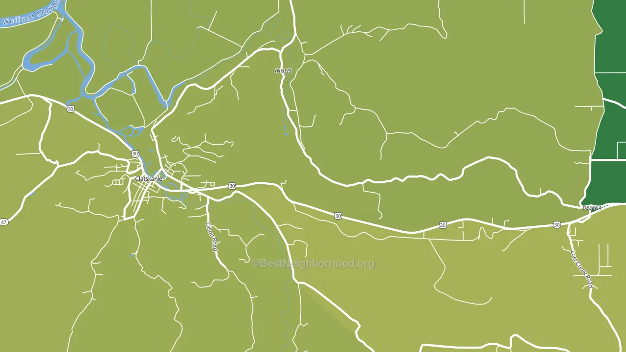 Inglis, OR block-group voter-turnout map