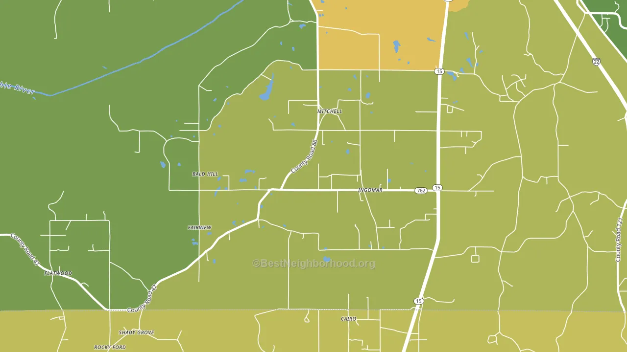 Ingomar, MS block-group voter-turnout map