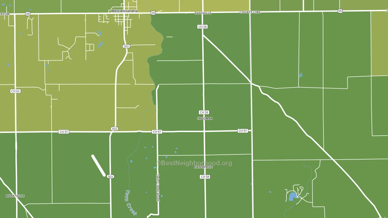 Ingomar, OH block-group voter-turnout map