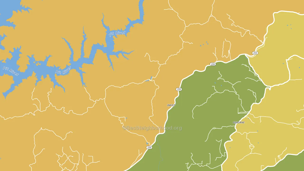Ingot, CA block-group voter-turnout map