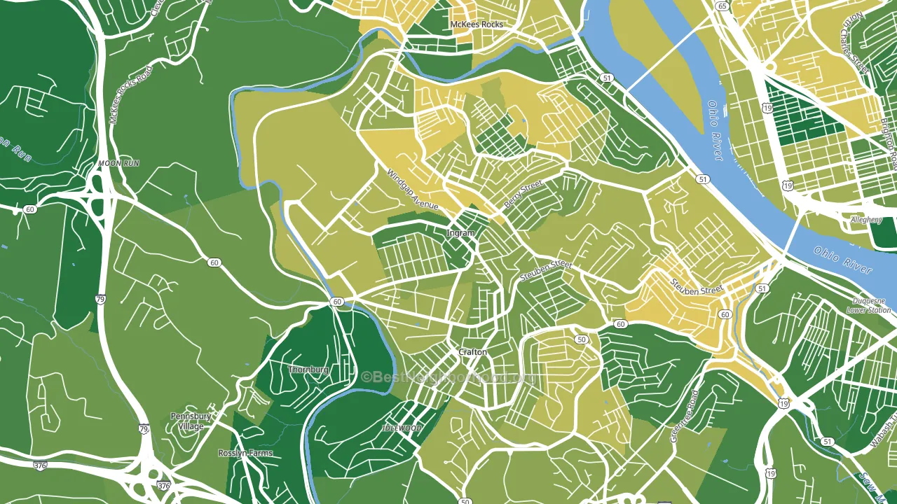 Ingram, PA block-group voter-turnout map