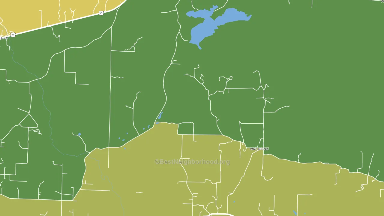 Ink, AR block-group voter-turnout map