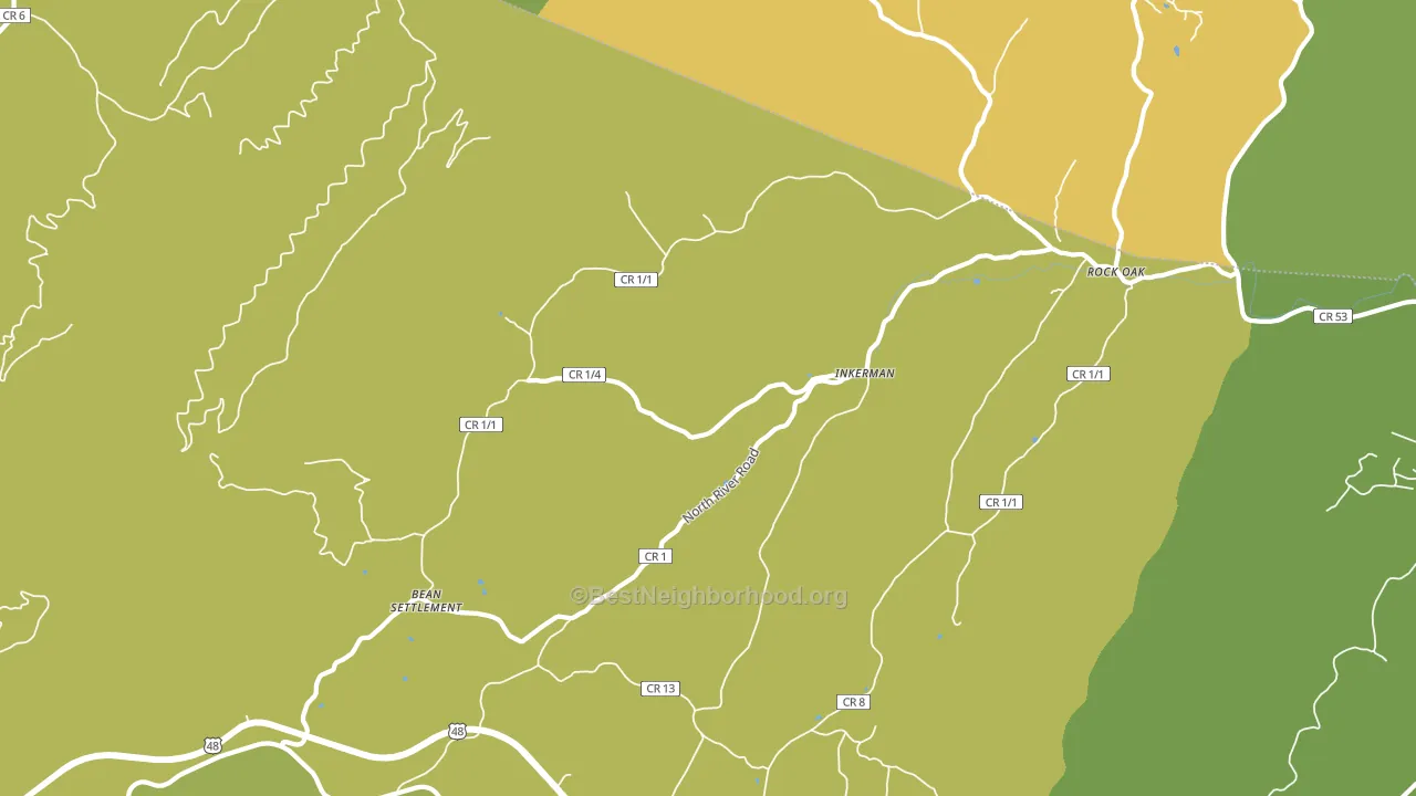 Inkerman, WV block-group voter-turnout map