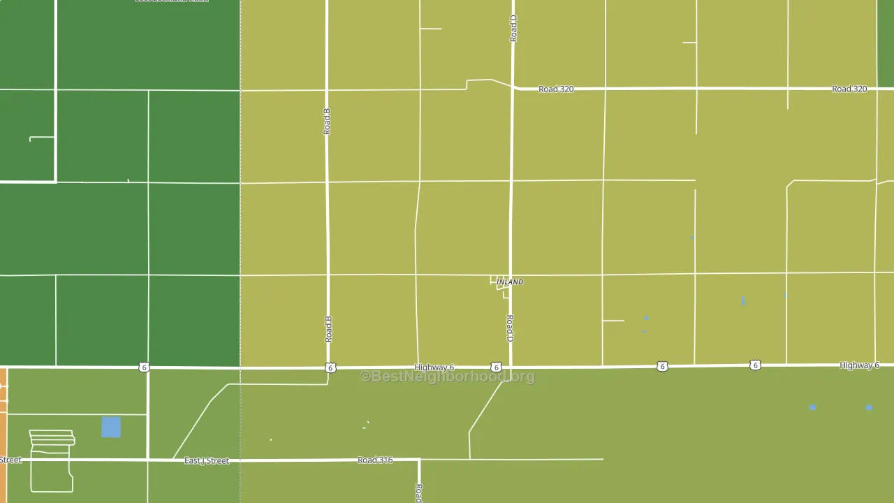 Inland, NE block-group voter-turnout map
