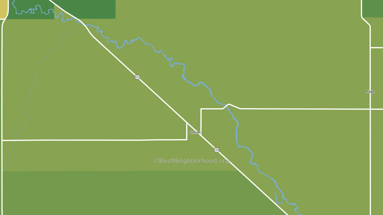 Inman, NE block-group voter-turnout map