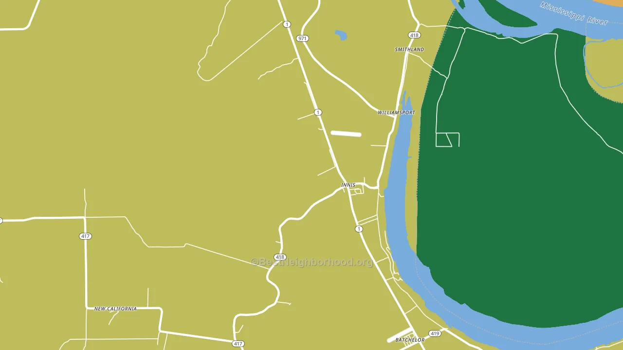 Innis, LA block-group voter-turnout map