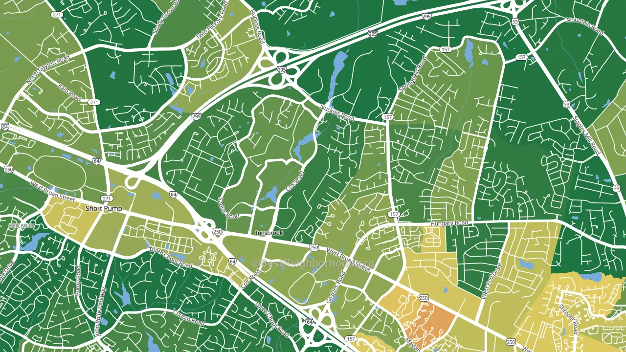 Innsbrook, VA block-group voter-turnout map