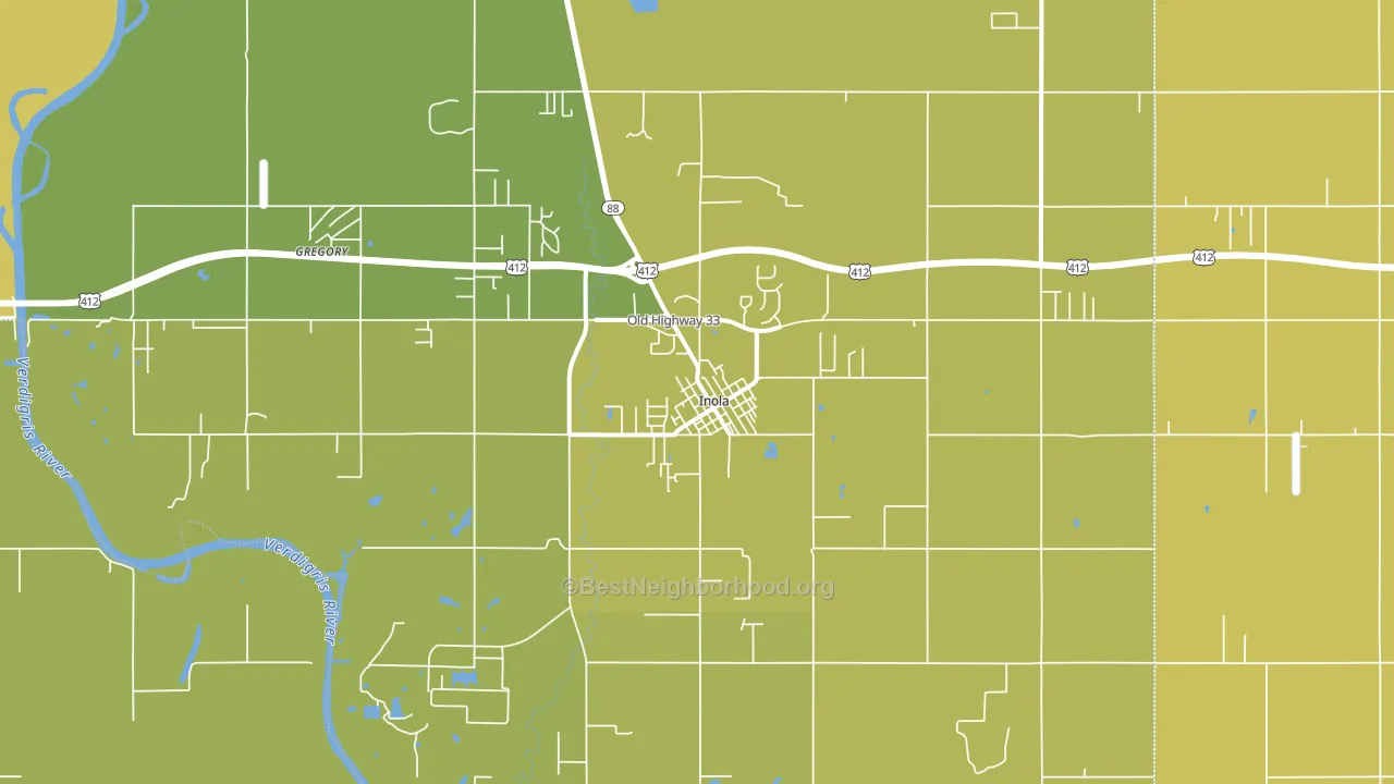 Inola, OK block-group voter-turnout map