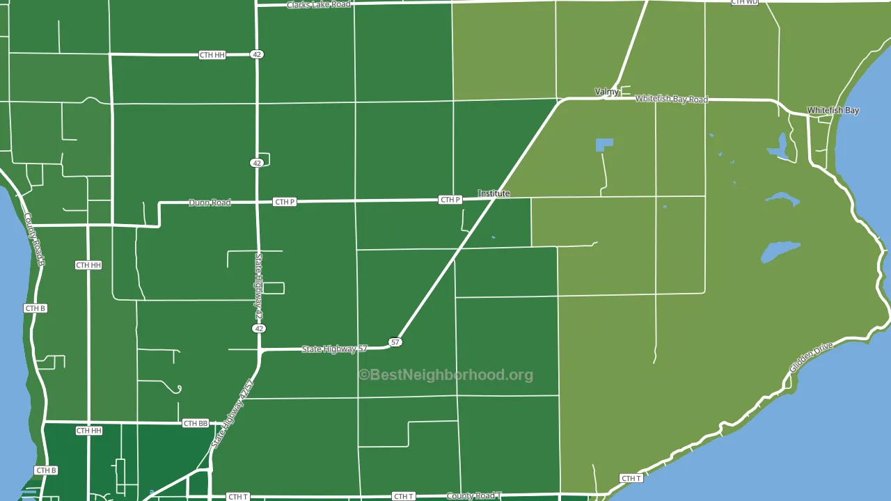 Institute, WI block-group voter-turnout map