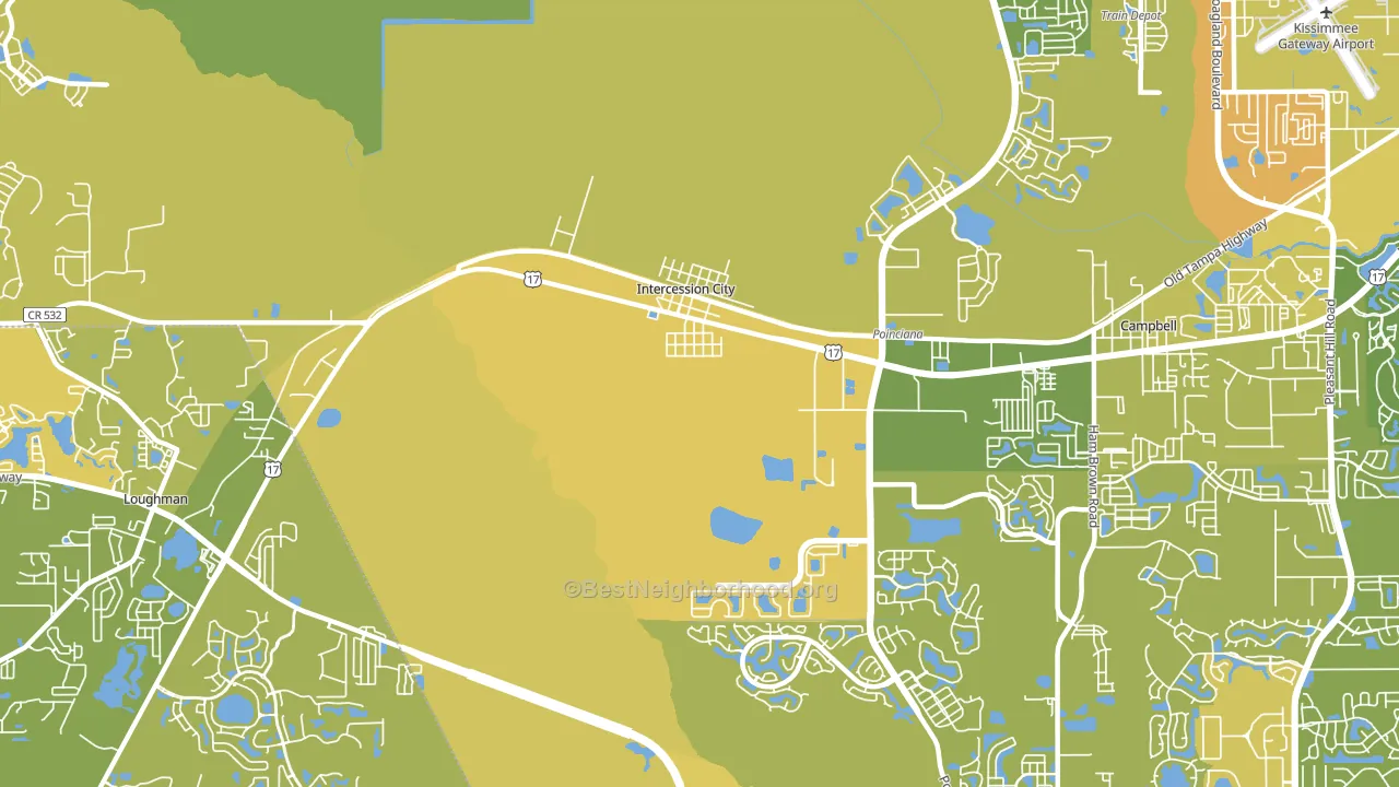 Intercession City, FL block-group voter-turnout map