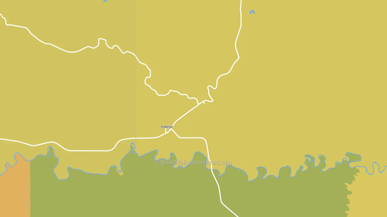 Interior, SD block-group voter-turnout map