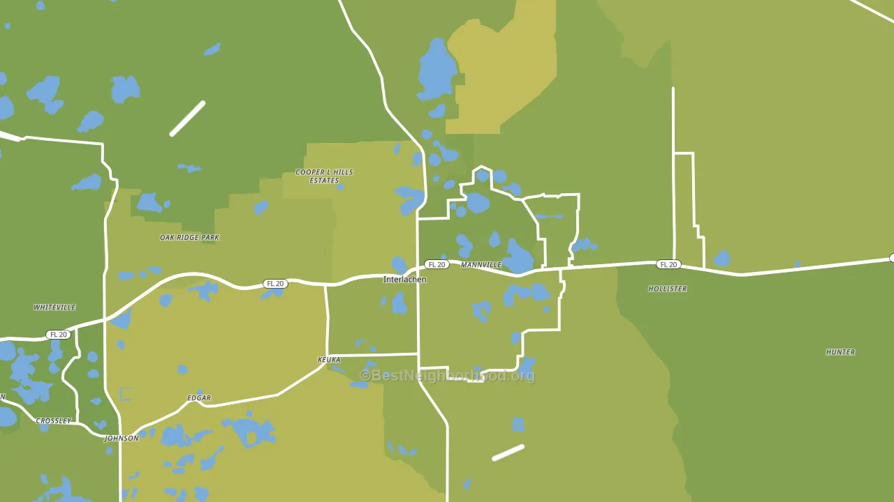 Interlachen, FL block-group voter-turnout map