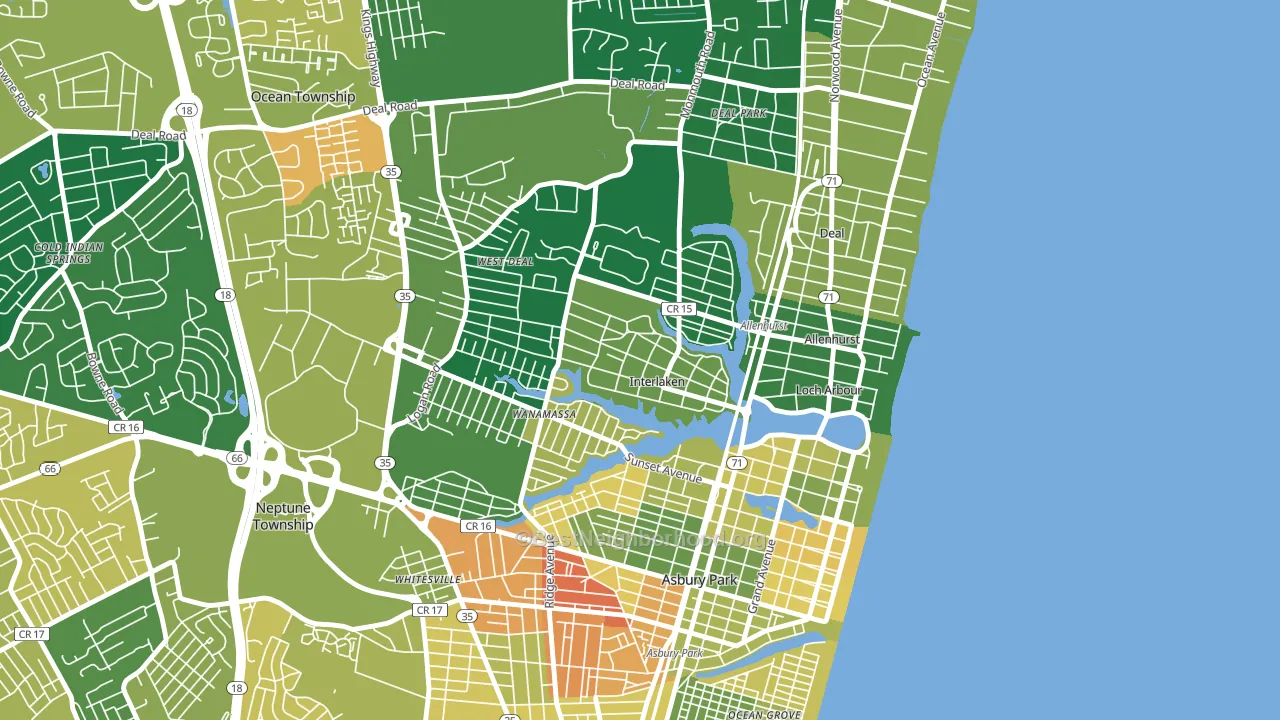 Interlaken, NJ block-group voter-turnout map