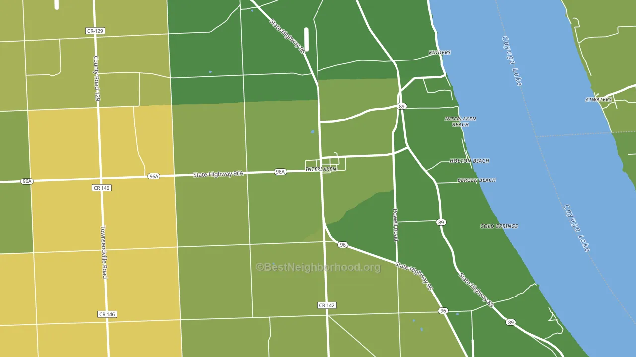 Interlaken, NY block-group voter-turnout map