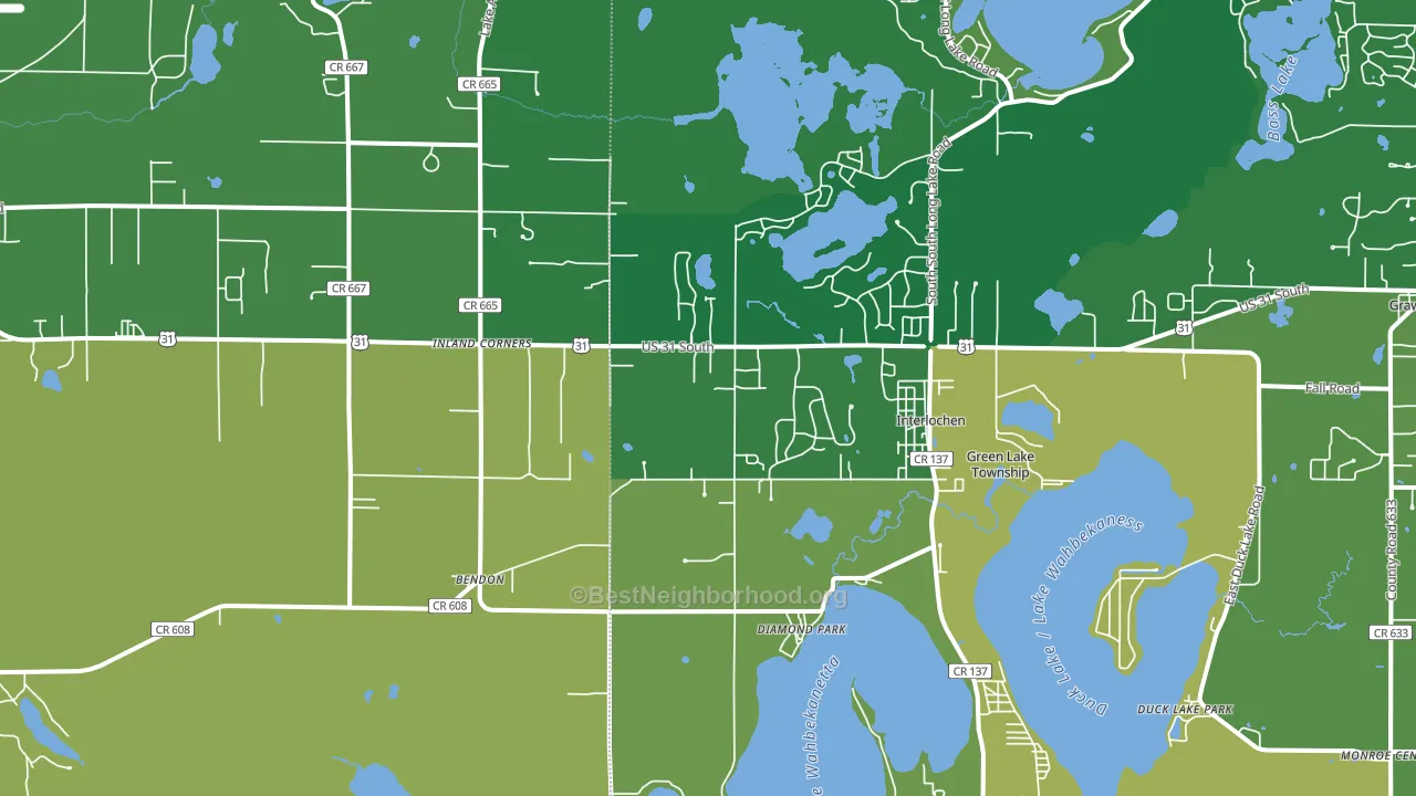 Interlochen, MI block-group voter-turnout map
