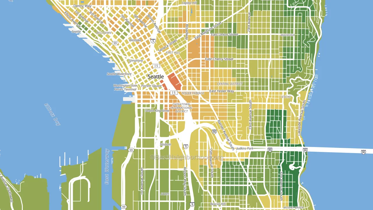 International District, Seattle, WA block-group voter-turnout map