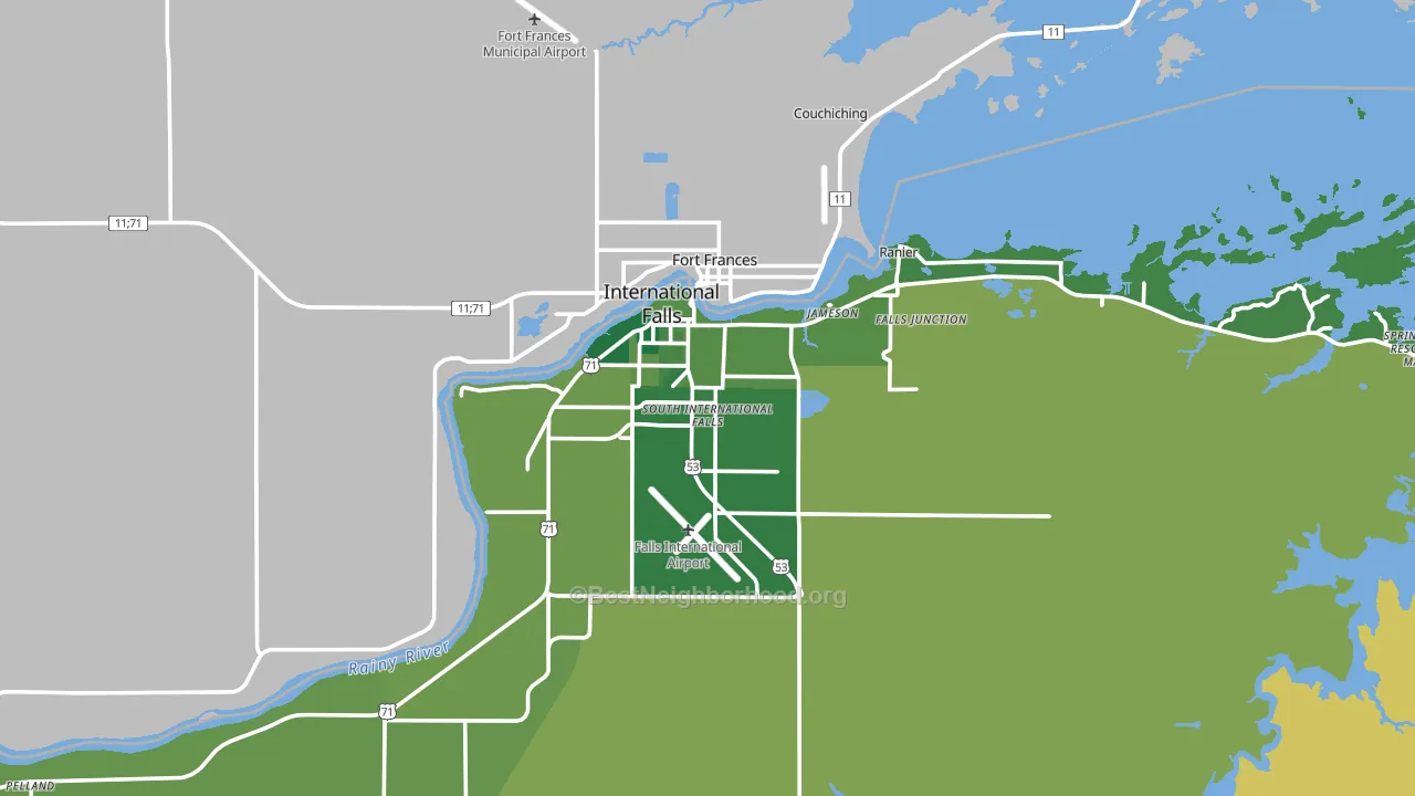 International Falls, MN block-group voter-turnout map