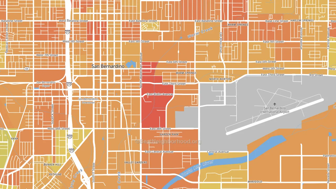 International, San Bernardino, CA block-group voter-turnout map