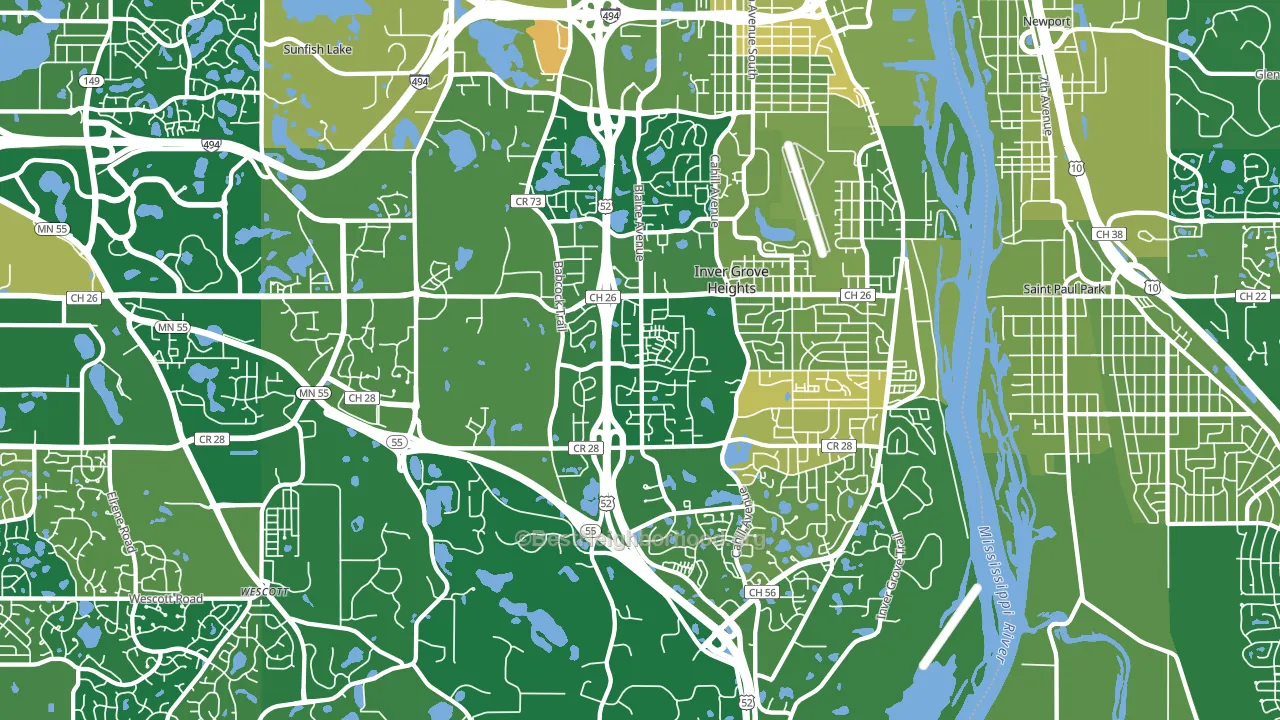 Inver Grove Heights, MN block-group voter-turnout map