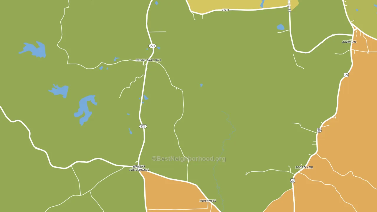 Inverness, AL block-group voter-turnout map