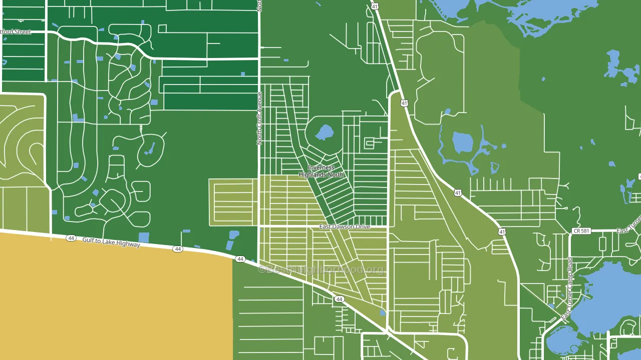 Inverness Highlands North, FL block-group voter-turnout map