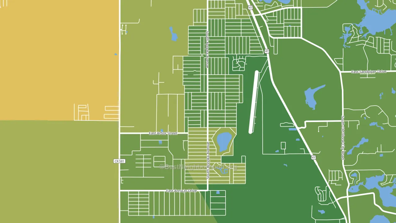 Inverness Highlands South, FL block-group voter-turnout map