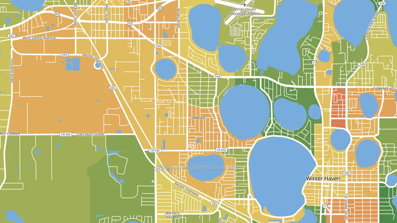 Inwood, FL block-group voter-turnout map