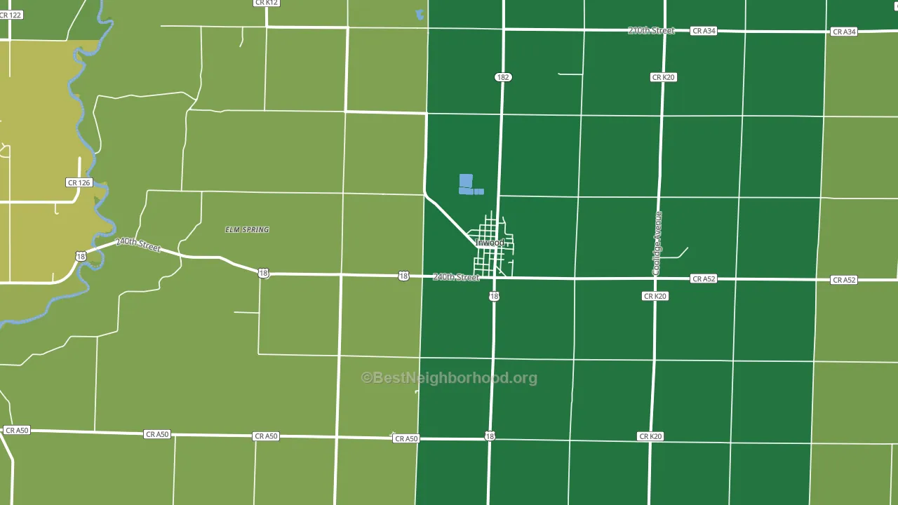 Inwood, IA block-group voter-turnout map