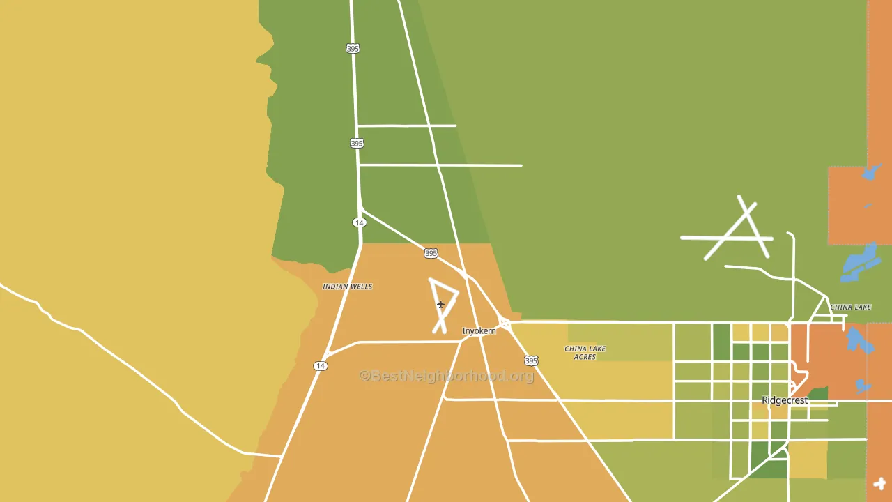 Inyokern, CA block-group voter-turnout map