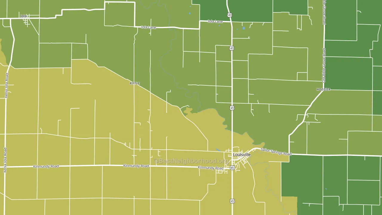 Iola, IL block-group voter-turnout map