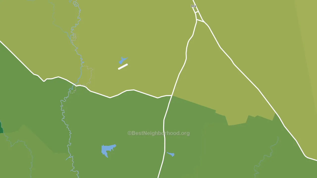 Iola, TX block-group voter-turnout map