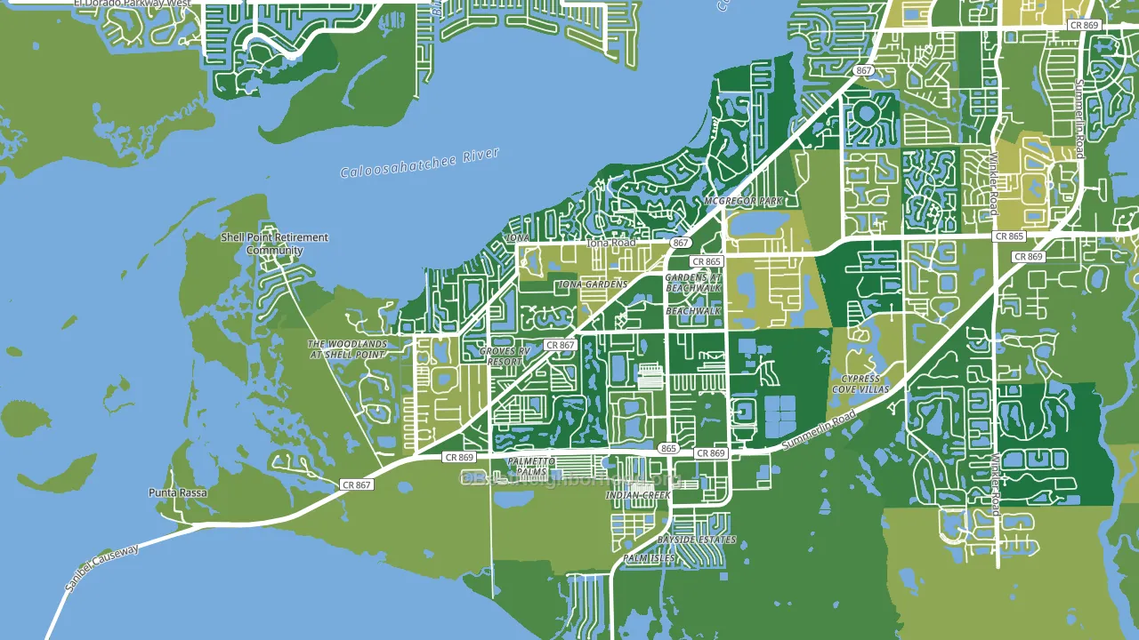 Iona, FL block-group voter-turnout map