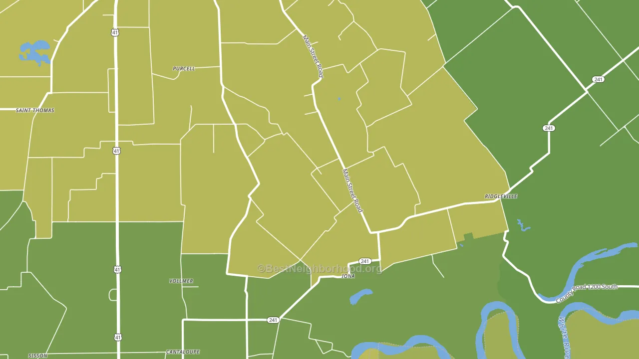 Iona, IN block-group voter-turnout map