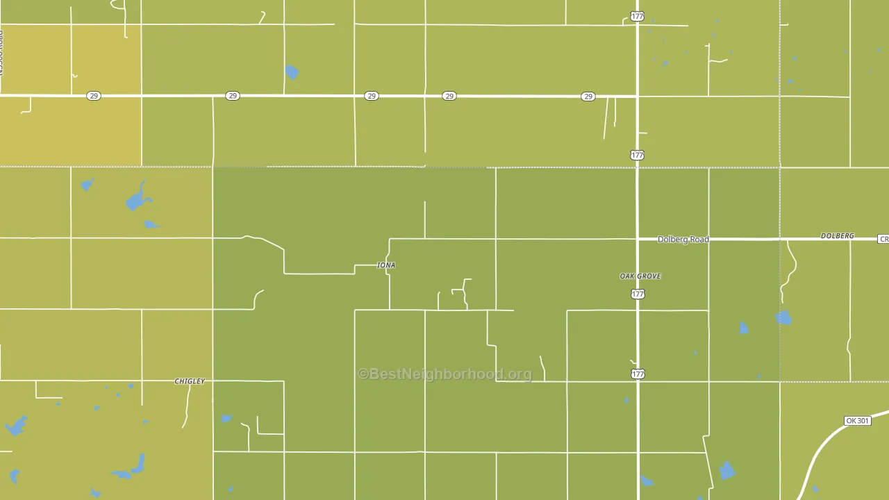 Iona, OK block-group voter-turnout map